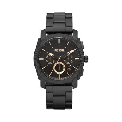Black chronograph stainless steel watch fs4682